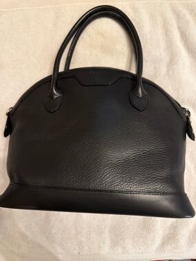 Burberry Black Leather Satchel with Double Handles